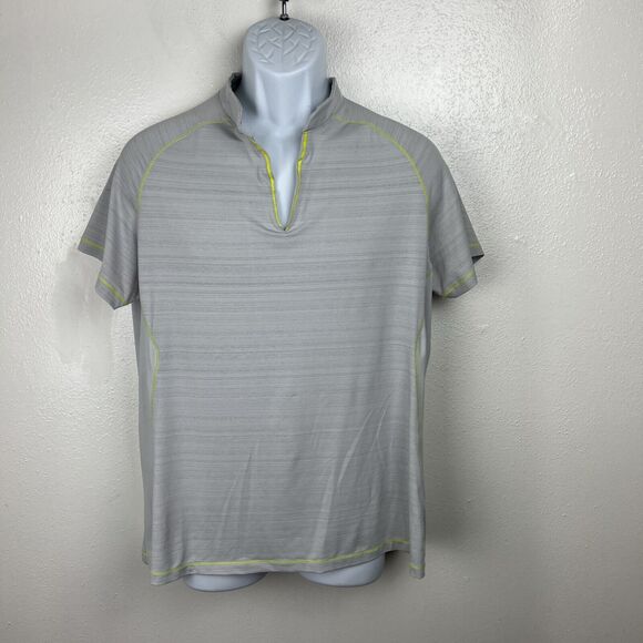 Sunice Polo Shirt Men Extra Large Grey Short Sleeve Stretch Activewear V-Neck - Picture 11 of 11